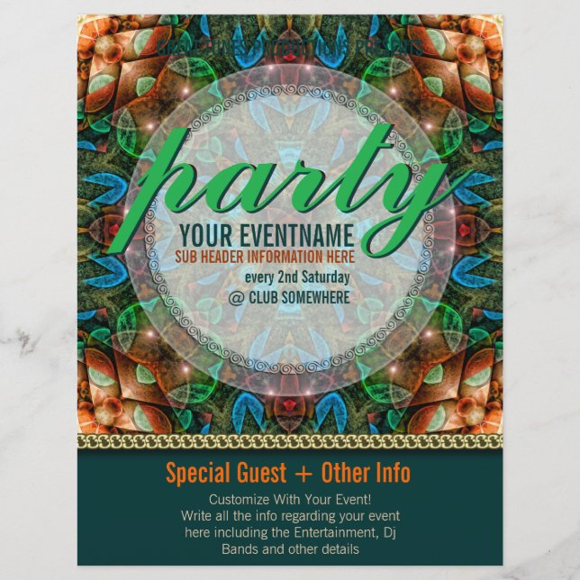 Enchanted Tribe Party Ready Made Event Flyers (Front)
