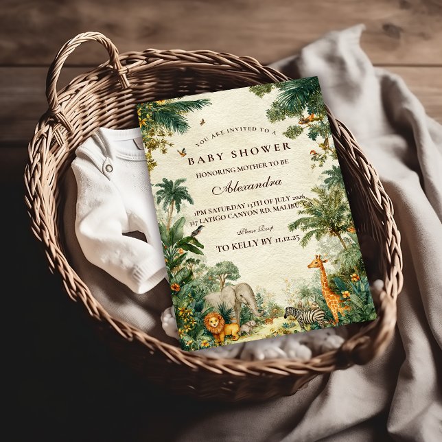 Enchanted Tropical Safari Baby Shower Invitation (Creator Uploaded)