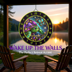 Enchanted Turtle Butterfly Fantasy Lodge Decor Dartboard