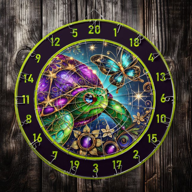 Enchanted Turtle Butterfly Fantasy Lodge Decor Dartboard (Creator Uploaded)