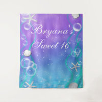 Enchanted Under the Sea Sweet 16 Party Backdrop