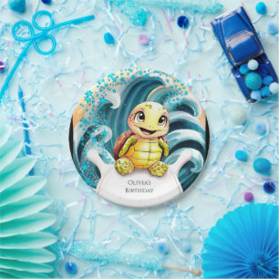 Enchanted Under the Sea Turtle Birthday Paper Plate