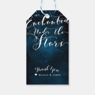ENCHANTED UNDER THE STARS Starry Blue Wedding Gift Tags