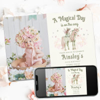 Enchanted Unicorn and Fairy Custom Photo Birthday