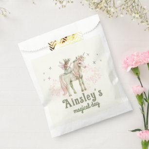 Enchanted Unicorn and Fairy Personalized Birthday Favour Bag