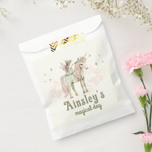Enchanted Unicorn and Fairy Personalized Birthday Favour Bag (Sealed)
