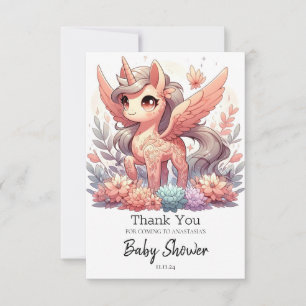 Enchanted Unicorn Baby Shower Thank You Card