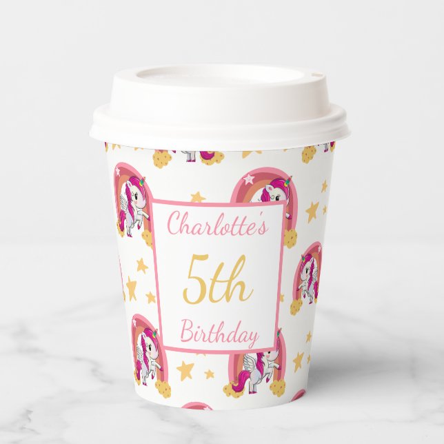 Enchanted Unicorn Birthday Paper Cups (Front)