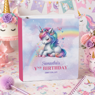 Enchanted Unicorn Colourful Pastel Birthday Binder