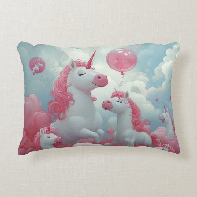 Enchanted Unicorn Dreamscape Accent Pillow (Front)