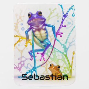 Enchanted Vibrant Dancing Frog, Baby Blanket