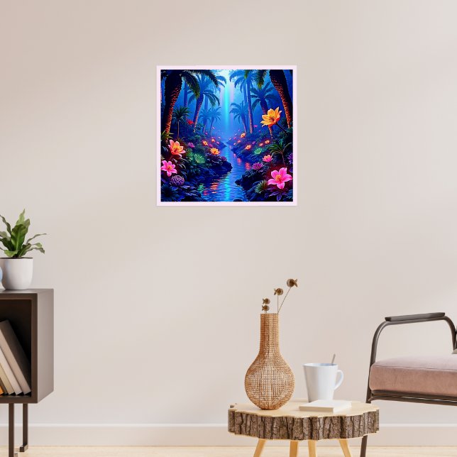 Enchanted Vibrant River Forest Dream Poster (Living Room 3)