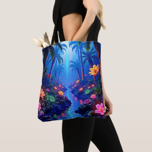 Enchanted Vibrant River Forest Dream Tote Bag