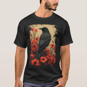Enchanted Vintage Floral Crow T-Shirt