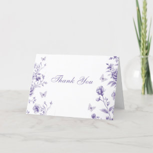 Enchanted Vintage Purple Wedding Thank You Card
