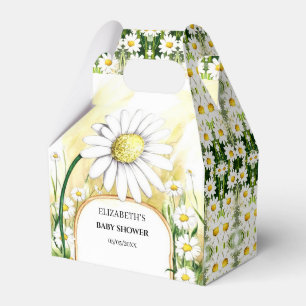 Enchanted Watercolor Daisy Baby Shower Favor Box
