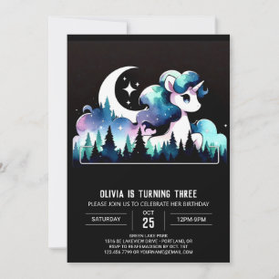 Enchanted Watercolor Horse Birthday Invitation