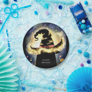 Enchanted Watercolor Wizard Birthday Paper Plate