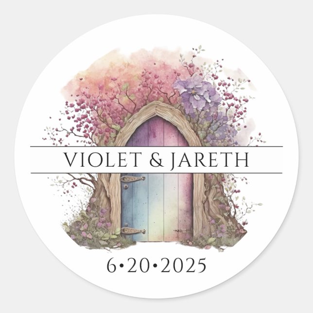 Enchanted Wedding  Classic Round Sticker (Front)