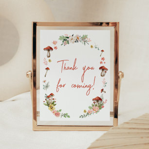 Enchanted Wildflower Mushroom Thank you for Coming Poster