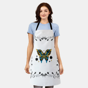 Enchanted Wings – Black and Blue Butterfly Apron