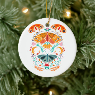 Enchanted Wings Magical Moth Butterfly Ceramic Ornament