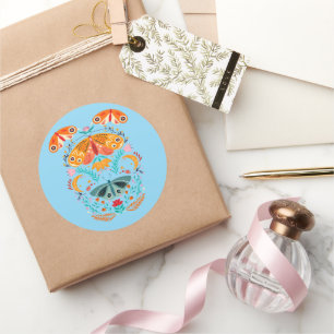 Enchanted Wings Magical Moth Butterfly Classic Round Sticker