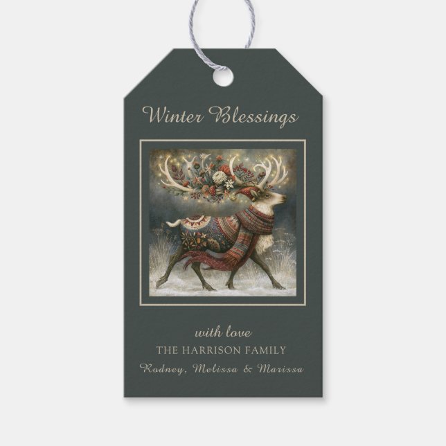Enchanted Winter Bear Gift Tags (Front)