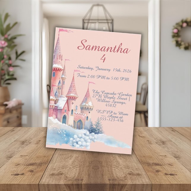 Enchanted Winter Castle Invitation, Princess 4th  Invitation (Creator Uploaded)