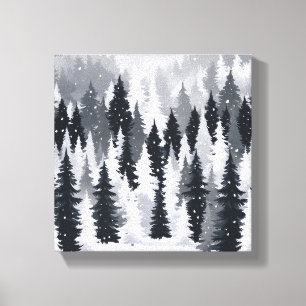 Enchanted Winter Forest: A Serene Snowscape Canvas