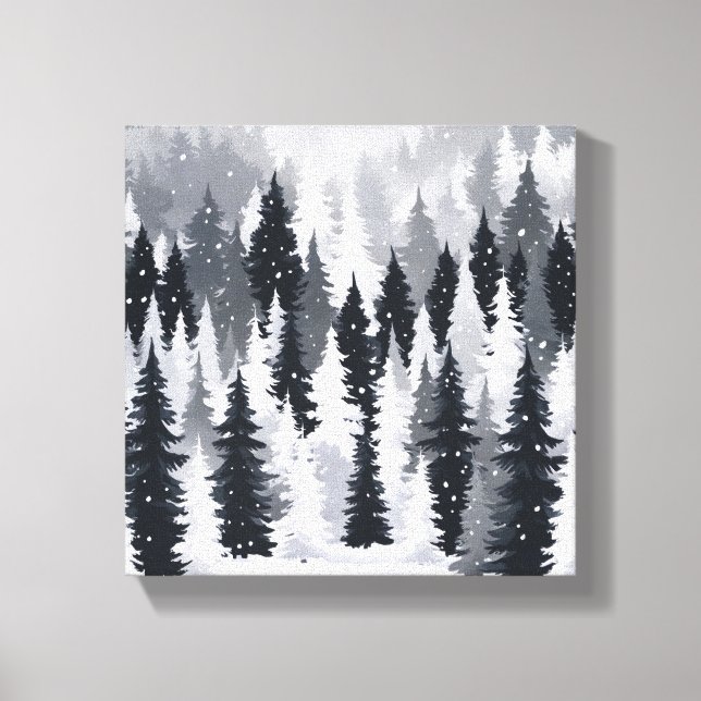 Enchanted Winter Forest: A Serene Snowscape Canvas (Front)