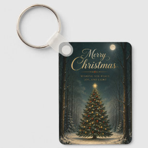 Enchanted Winter Forest Christmas Keychain