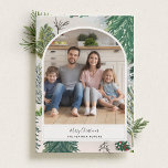 Enchanted Winter Forest Christmas Photo Postcard<br><div class="desc">Hand painted holiday photo card featuring a personalized greeting along side a wintery forest illustration.</div>