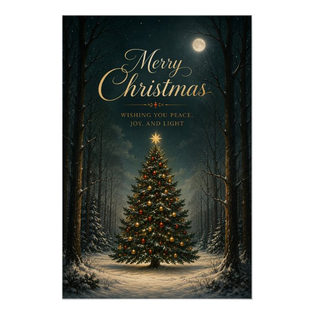Enchanted Winter Forest Christmas Poster (Front)