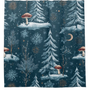 Enchanted Winter Forest Night Pattern