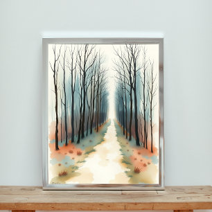 Enchanted Winter Forest Path Poster
