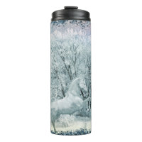 Enchanted Winter Forest White Horse