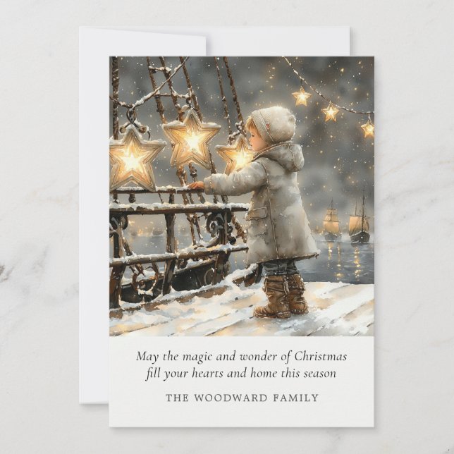 Enchanted Winter Magic Christmas Holiday Card (Front)