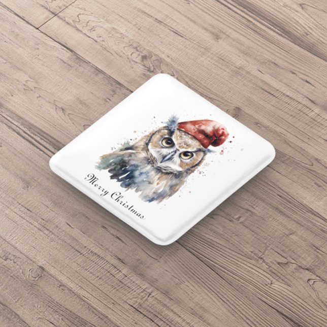 Enchanted Winter Owl, custom 2 Inch Square Button (Creator Uploaded)