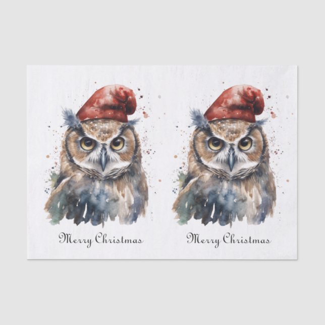 Enchanted Winter Owl, custom Tissue Paper (Front)