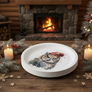 Enchanted Winter Owl Paper Plate