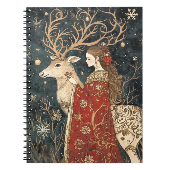 Enchanted Winter: The Maiden and the Stag Notebook (Front)