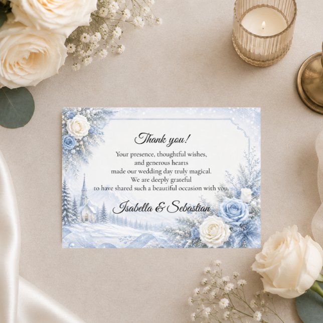 Enchanted Winter Wedding Thank You Card (Creator Uploaded)