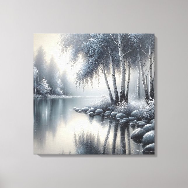Enchanted Winter Wonderland: Serenity Reflected Canvas Print (Front)
