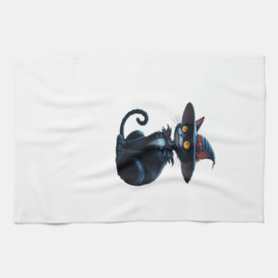 Enchanted Witch Halloween Cat Scene Classic T-Shir Kitchen Towel