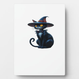 Enchanted Witch Halloween Cat Scene Classic T-Shir Plaque
