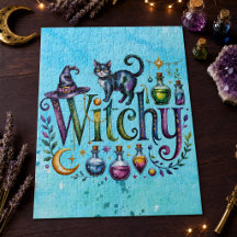 Enchanted Witchy Cat Apothecary Watercolor