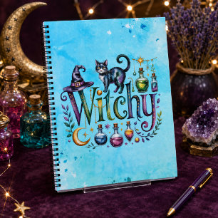 Enchanted Witchy Cat Apothecary Watercolor Notebook