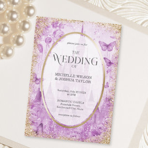 Enchanted Wood Fairytale Castle Floral Butterflies Save The Date