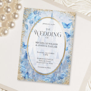 Enchanted Wood Fairytale Castle Floral Butterflies Save The Date